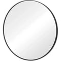 HomeRoots 30 Black Metal Round Framed Bathroom Vanity Mirror