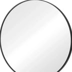 Miroir de salle de bain rond en métal noir de 30 pouces à monter au mur