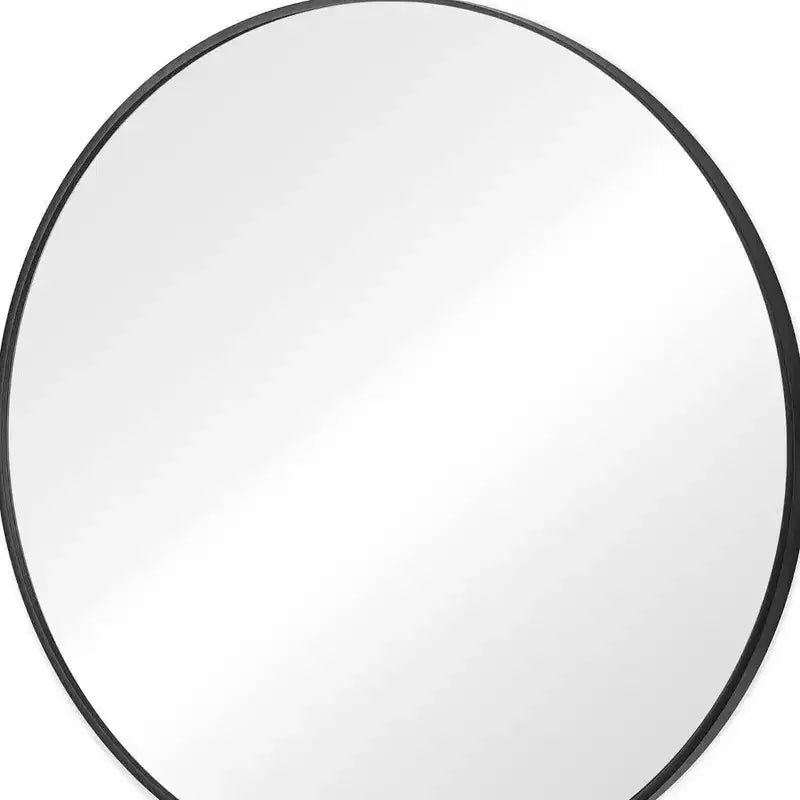 30-Inch Black Metal Round Framed Bathroom Vanity Mirror Wall Mount