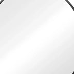 Miroir de salle de bain rond en métal noir de 30 pouces à monter au mur