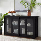 Armoire à portes coulissantes vitrées empilables Pacific - Noir