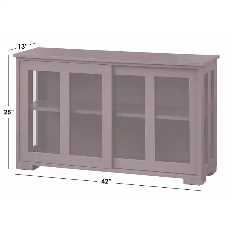 Buylateral Pacific Stackable Sliding Glass Doors Cabinet Black